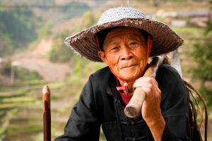 Dong Village Zhaoxing, an old farmer Dong Village Zhaoxing, an old farmer